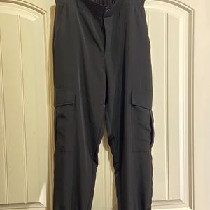 Black satin jogger
